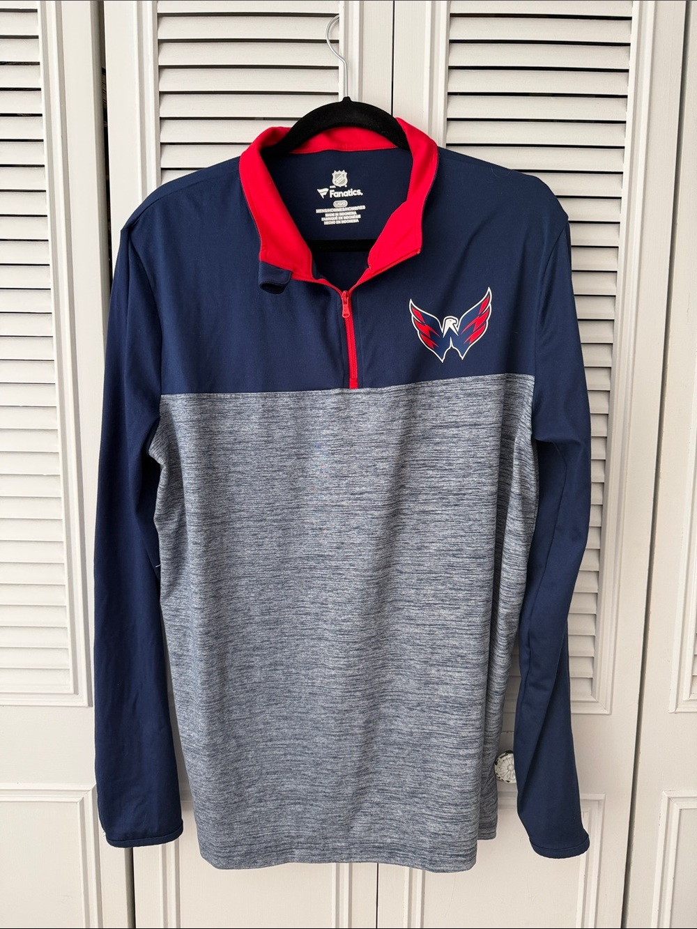 Fanatics Navy, Gray & Red Washington Capitals Quarter-Zip
